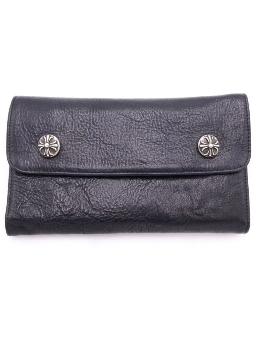 Chrome Hearts Wave Leather Wallet Black